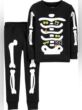 NWT 100% Cotton Carter’s Matching Skeleton Halloween Pjs size S